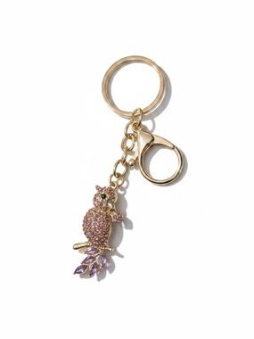 Parraket Keychain with Pink and Purple Crystals